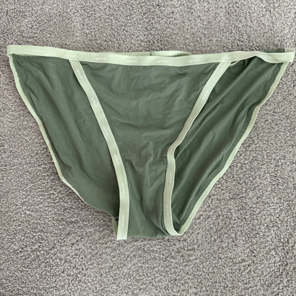 AERIE Bikini Pantie Underwear Sz L Green